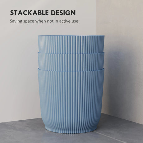 Outsunny Set of Two 22cm Planters - Blue