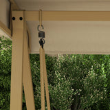 Outsunny Three-Seat Garden Swing Chair, with Adjustable Canopy - Beige