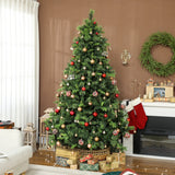 HOMCOM 7.5ft Carolina Pine Christmas Tree with Colourful DIY Synchronized LED Lights and Remote