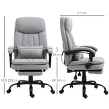 Vinsetto Office Chair, Ergonomic Desk Chair with 6-Point Vibration Massage and Lumbar Heating, Computer Chair with Lumbar Support Pillow, 155° Reclining Back and Footrest, Grey