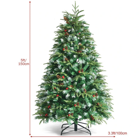 5/6 Feet Artificial Christmas Tree with LED Lights and Tips-5 ft