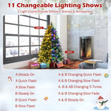 5/6 Feet Artificial Christmas Tree with LED Lights and Tips-5 ft