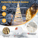 5FT Pre-lit Christmas Cone Tree with Warm White and White LED Lights