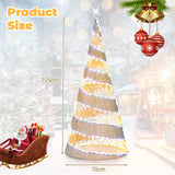 5FT Pre-lit Christmas Cone Tree with Warm White and White LED Lights