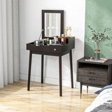 HOMCOM Dressing Table with Flip-up Mirror, Makeup Desk with 2 Drawers, Vanity Table Writing Desk for Bedroom Living Room, Black