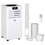 HOMCOM 10000 BTU Air Conditioning Unit, 3-in-1 Portable Air Conditioner, Dehumidifier, Cooling Fan with Remote Control, Digital Display, 2 Speeds, 24H Timer, Window Venting Kit, 22m2