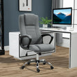 Vinsetto Linen-Look Swivel Office Chair - Dark Grey