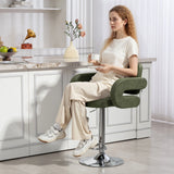 HOMCOM PU Leather Upholstered Swivel Bar Stool, Height Adjustable with Back, Armrest, Footrest, Green