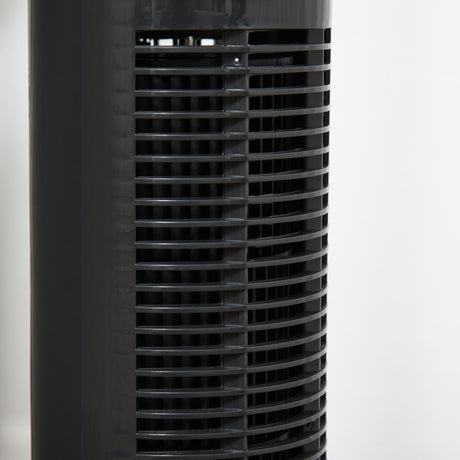 HOMCOM 30'' Freestanding Tower Fan, 3 Speed 3 Mode, 10h Timer, 70 Degree Oscillation, LED Light, 5M Remote Controller, Dark Grey