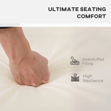 Outsunny Outdoor Cushion Pad Set for Rattan Furniture, 7 Piece Garden Furniture Cushions ONLY, Cream