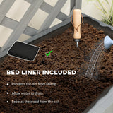 Outsunny 52L Wooden Planter, with Trellis and Shelves - Grey