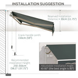 Outsunny 3.5M x 2.5M Manual Awning Canopy Retractable Sun Shade Shelter for Garden Patio