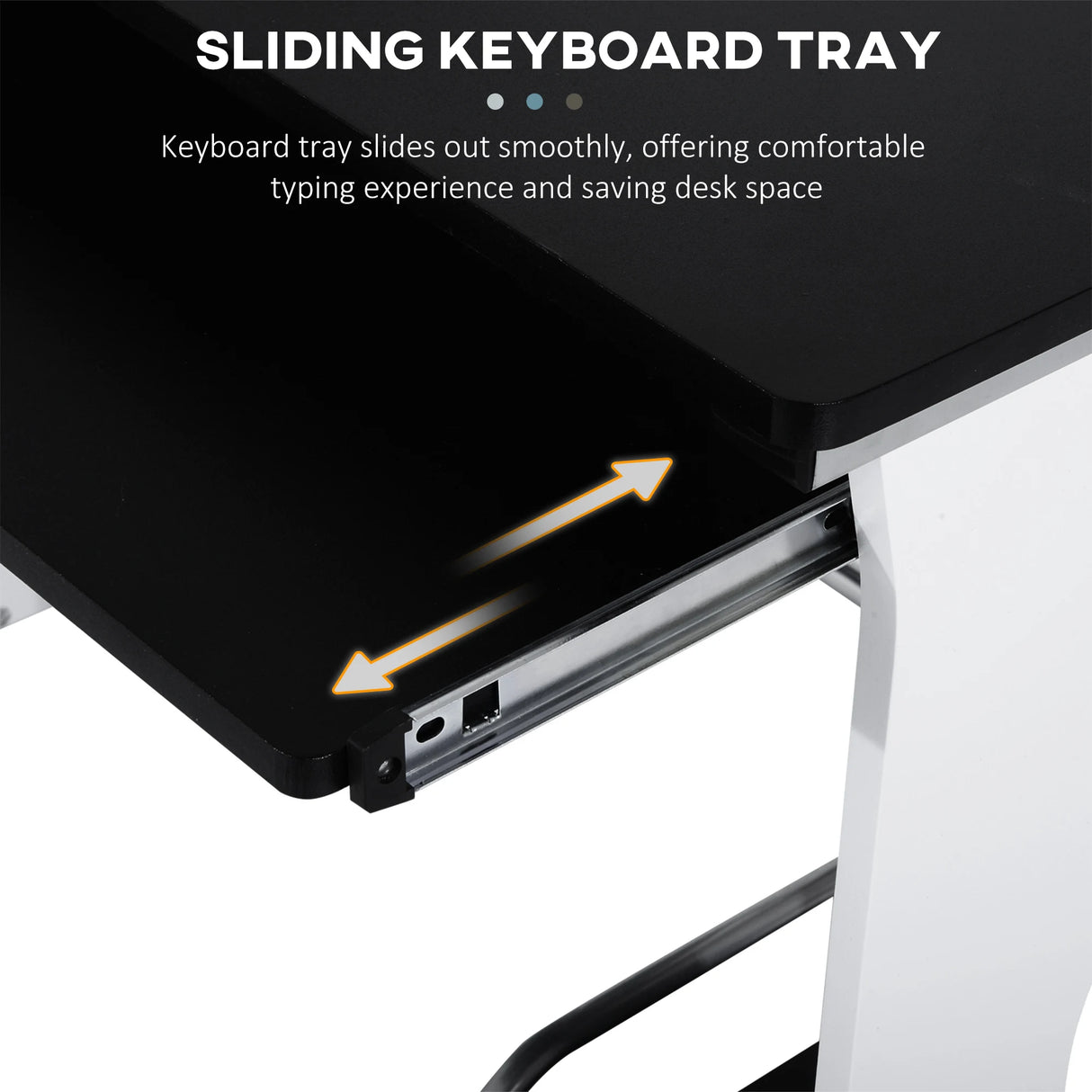 HOMCOM Computer Desk with Sliding Keyboard Tray, Storage Drawers and Host Box Shelf, Home Office Desk, Study Workstation, 100 x 52 x 75cm, Black