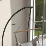Outsunny Hammock Chair Stand, C Shape Hanging Heavy Duty Metal Frame Hammock Stand for Hanging Hammock Air Porch Swing Chair, Indoor & Outdoor Use, Black