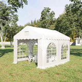 Outsunny 3 x 4 m Marquee Gazebo with Sides, Party Tent Canopy & Carport Shelter for Outdoor Event, Wedding, White