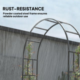 Outsunny Steel Garden Arch, 2.2m High x 1.5m Wide Metal Garden Trellis for Climbing Plants Roses Wisteria Vines, Outdoor Wedding Arch for Bridal Party Ceremony Decoration, Black