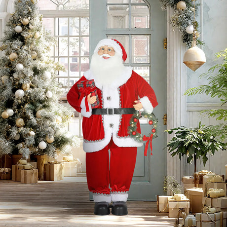 HOMCOM Singing and Dancing Santa Claus with Gift and Wreath
