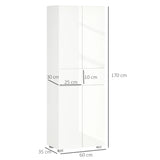 HOMCOM 4-Door Kitchen Cupboard, Tall Freestanding 5-Tier Storage Cabinet with 3 Adjustable Shelves, 2 Drawers for Living Room, Dining Room, Push to Open Design, High Gloss White