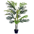 Outsunny Artificial Tree, 150cm Tropical Palm Tree, Fake Plants in Pots, Faux Green Plant for Indoor Outdoor Home Office Living Room Decoration