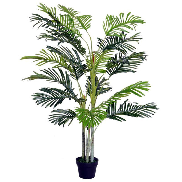 Outsunny Artificial Tree, 150cm Tropical Palm Tree, Fake Plants in Pots, Faux Green Plant for Indoor Outdoor Home Office Living Room Decoration