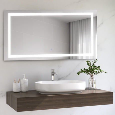 HOMCOM LED Bathroom Mirror, 120Wx60HX4D cm-Silver