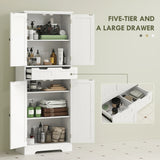HOMCOM Tall Bathroom Storage Cabinet - White