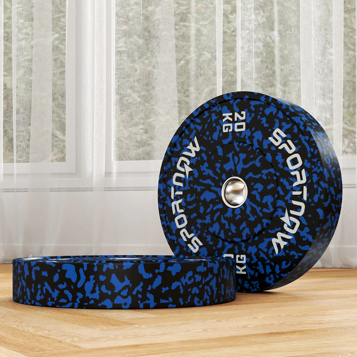 SPORTNOW Olympic Weight Plates with 5cm Holes, for Weight Lifting, 2 x 20KG