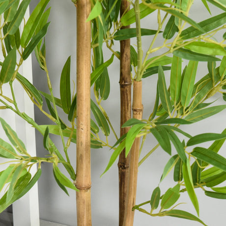 Outsunny Artificial Ficus Tree, with Weighted Plant Pot - Green