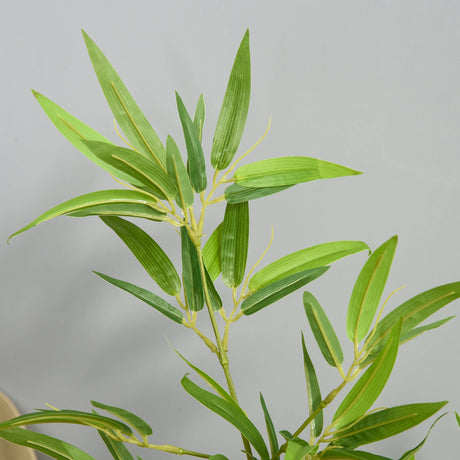 Outsunny Artificial Ficus Tree, with Weighted Plant Pot - Green