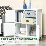 HOMCOM Drawer Table Sideboard Multi-purpose Storage Chest Shabby Chic Entryway Living Room Bedroom Furniture Organizer Unit