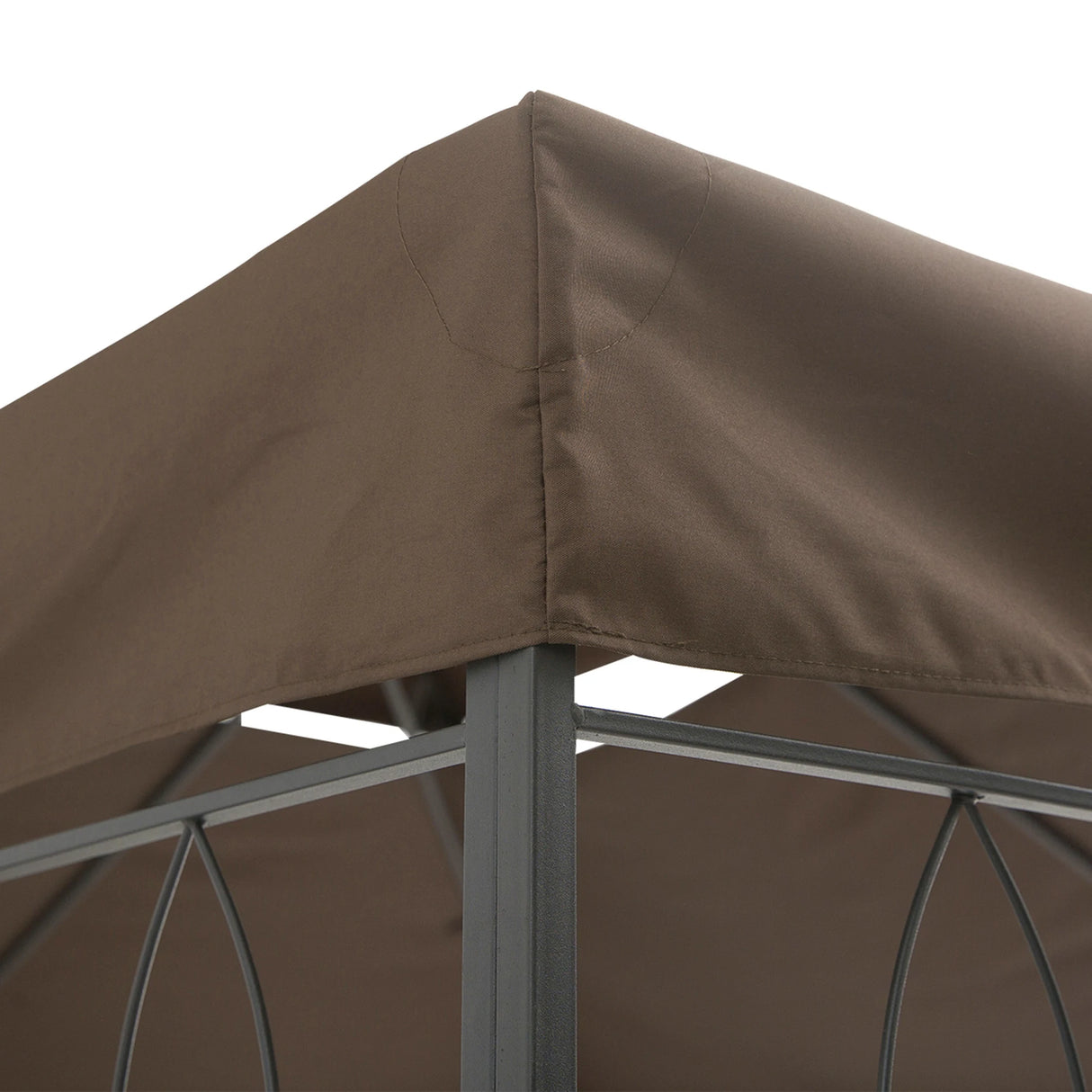 Outsunny 3x4m Gazebo Replacement Roof Canopy 2 Tier Top UV Cover Garden Patio Outdoor Sun Awning Shelters, Brown  (TOP COVER ONLY)