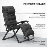 Outsunny 2 Piece Reclining Zero Gravity Sun Loungers with Cushions, Black