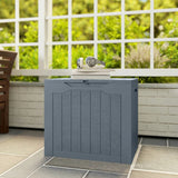 Outsunny 93L Plastic Garden Storage Box, Outdoor Storage Box with Handles, Waterproof Outdoor Storage Container, Light Grey