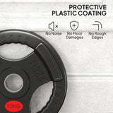 SPORTNOW Olympic Weight Plates, 2"/5cm Weight Disc Pair with Tri-Grips, 2 x 10kg Dumbbell Plates for Weightlifting and Strength Training Home Gym Fitness Workout, Black