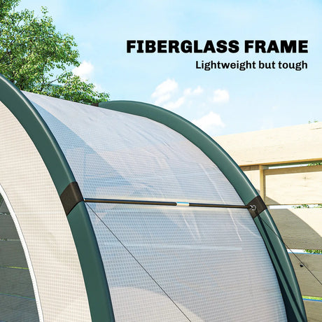 Outsunny Foldable Small Greenhouse, Portable Green House Mini Greenhouse with Zipper Door, PE Base, 200 x 80 x 164 cm, Green