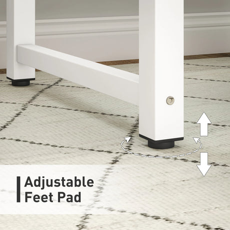 HOMCOM Computer Desk, Writing Table, 80 x 60 x 76cm Workstation for Home Office, Study with Metal Frame, Simple Assembly, White