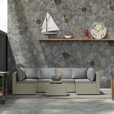 Outsunny Seven-Piece Modular Rattan Set - Light Brown