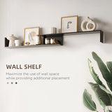 HOMCOM TV Cabinet with Wall Shelf for Wall-Mounted 65" TVs or Standing 40" TVs - Black and Dark Brown