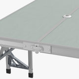 Outsunny Folding Picnic Table with 4 Seats and Umbrella Hole - Grey