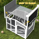 PawHut Wooden Dog Kennel with Removable Floor, Asphalt and Openable Roof, Giant Window for Large Dogs, Charcoal Grey