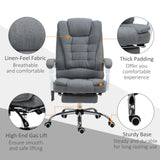 Vinsetto Heated 6 Points Vibration Massage Executive Office Chair Adjustable Swivel Ergonomic High Back Desk Chair Recliner with Footrest Grey