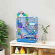 PawHut 5 Tier Hamster Cage Carrier Habitat w/ Exercise Wheels, Tunnel, Blue