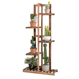 Wooden plant stand with 5 tiers