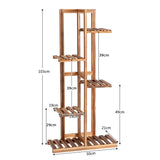 Wooden plant stand with 5 tiers