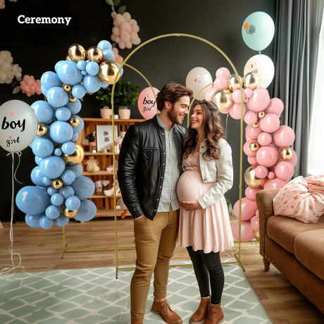 Outsunny Wedding Arch Frame Set, 2.2, 2, 1.8 m Metal Arch Backdrop Stand Set of 3, Balloon Arch Stand Set for Birthday Party, Bridal Shower, Graduation, Ceremony, Banquet Decorations, Gold Tone