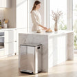 HOMCOM 40L Dual Compartment Stainless Steel Bin, with Deodoriser Holders - Silver Tone