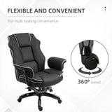 Vinsetto Faux Leather Executive Office Chair, with Contrast Piping - Black/White