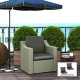 Outsunny 4 Pieces Outdoor Seat Cushions with Backrest, Fabric and PE Rattan Cover, Water Repellent Seat Pads for Chair, Swing, Sofa, Grey