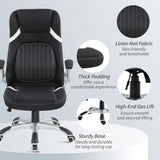 Vinsetto Linen-Look Office Chair, with Adjustable Height and Tension - Black