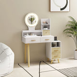 HOMCOM Elegant Dressing Table, with Storage - White